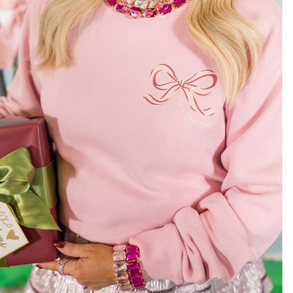 BRAND NEW Living Fully Co bow sweatshirt size large - Picture 2 of 2